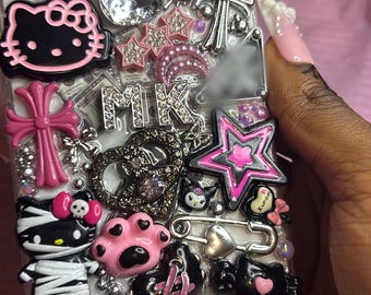 Custom Black & Pink Junk Phone Case
