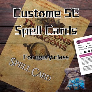 Cartas de feitiço D&D 5e - Download digital | Codificado por cores por classe | Rotulado por classe | Informações abrangentes sobre feitiços - quinta edição de Dungeons and Dragons