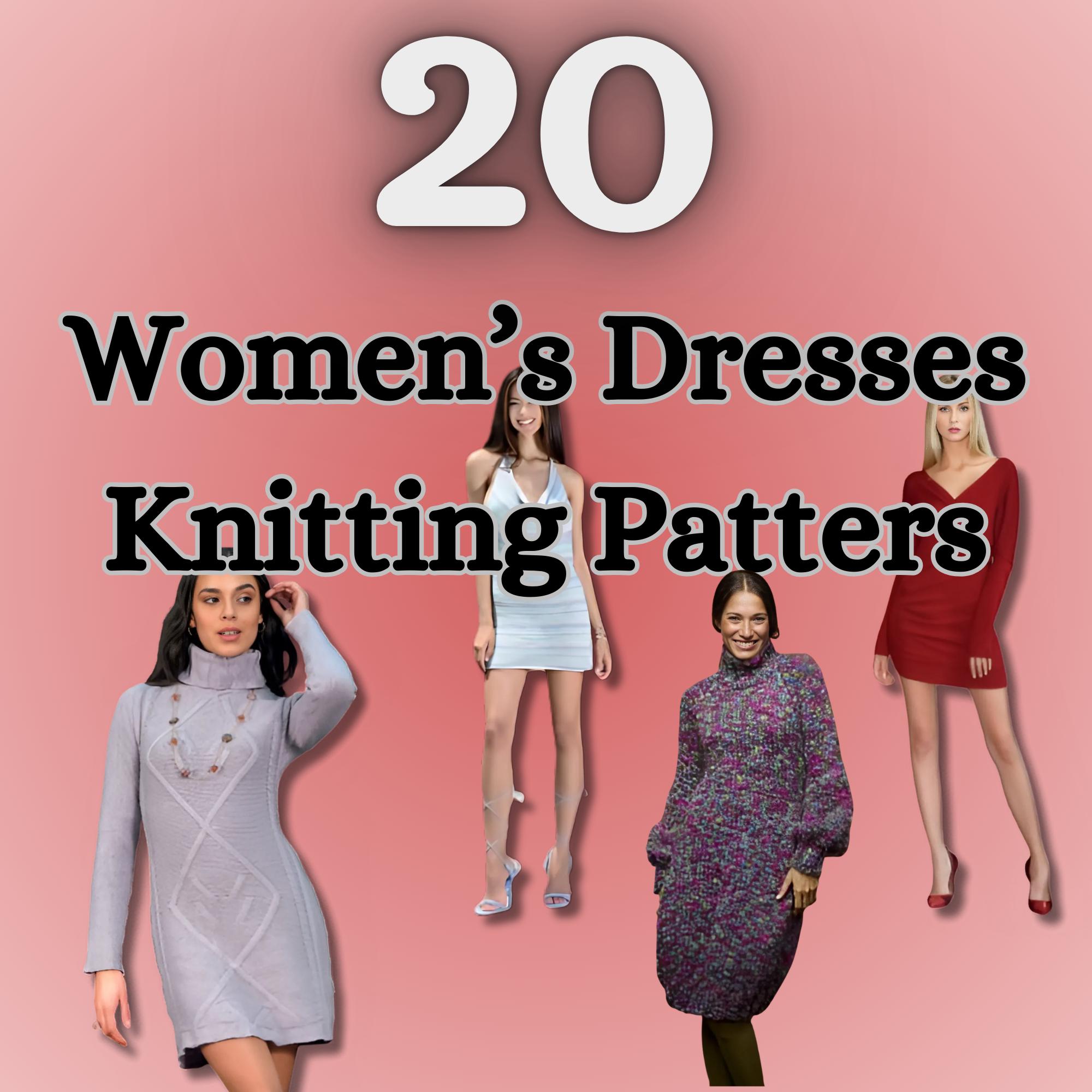 20 Women's Dress Knitting Patterns, Assorted Styles (PDF Download)