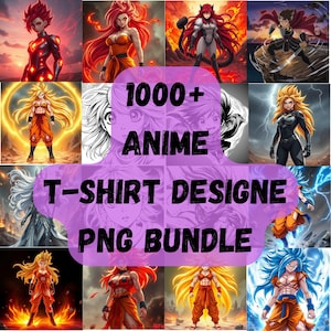 1000+ T-Shirt Designs Bundle, Artistic T-Shirt Designs, Colorful T-shirt PNG, Modern T-Shirt for Men Woman Kids, Digital Download, Anime