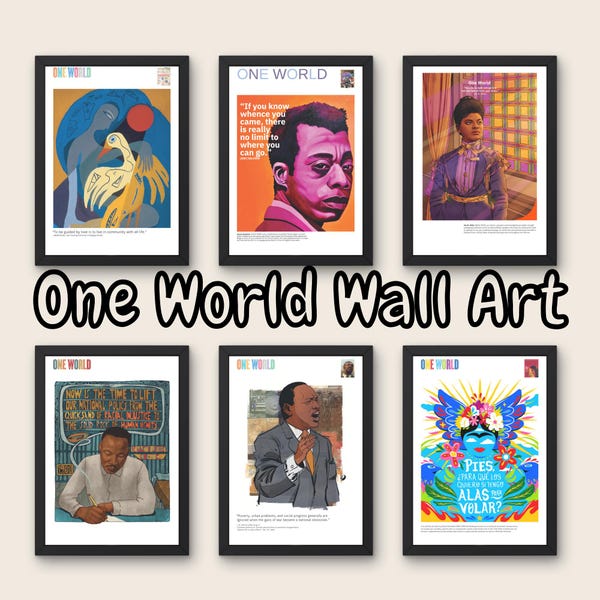 One World Wall Art Prints, Unity and Diversity (PDF & PNG)