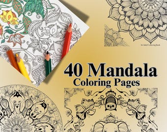 Livre de coloriage pour adultes 40 motifs de mandalas (téléchargement PDF)