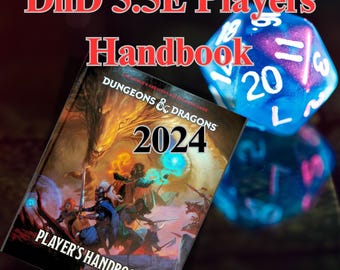DnD 5.5e - Players Handbuch 2024 mit DnD 5e Bücher-Set, Dateigröße: Über 2GB an reichhaltigem, Immersivem Inhalt, PDF-Dateien, DnD, Charakterblatt