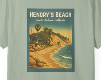 Santa Barbara Shirt - Hendry's Beach Tee, Retro California Surf T-Shirt