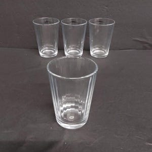 2 or 4pc Set of Vintage Clear Faceted Stackable 6.8 fl oz Juice Glass Tumbler Approx. 4" Tall