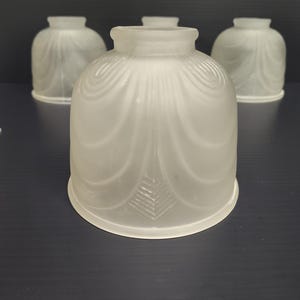 Art Deco Molded Frosted Drape Ceiling Fan Light Sconce Vanity Light Torchiere Light Shade Glass Diffuser 2in Fitter