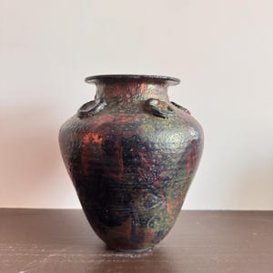 Large Vintage Raku Ceramic Vessel