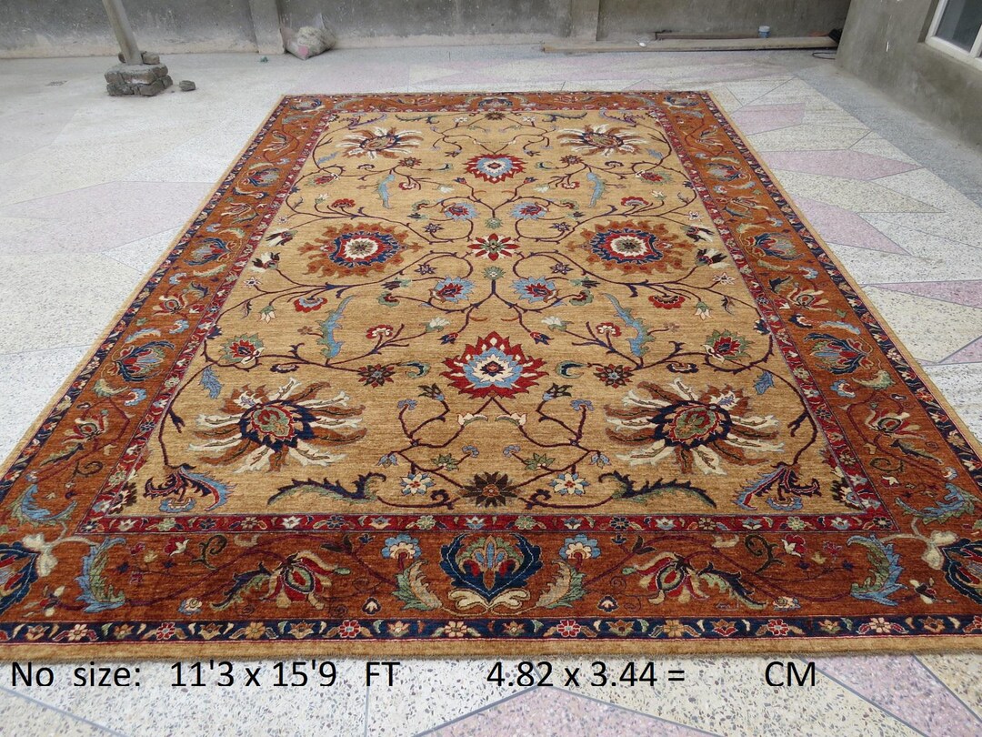 Goldan Rug Vintage Persian Style Large Golden Rug - Etsy