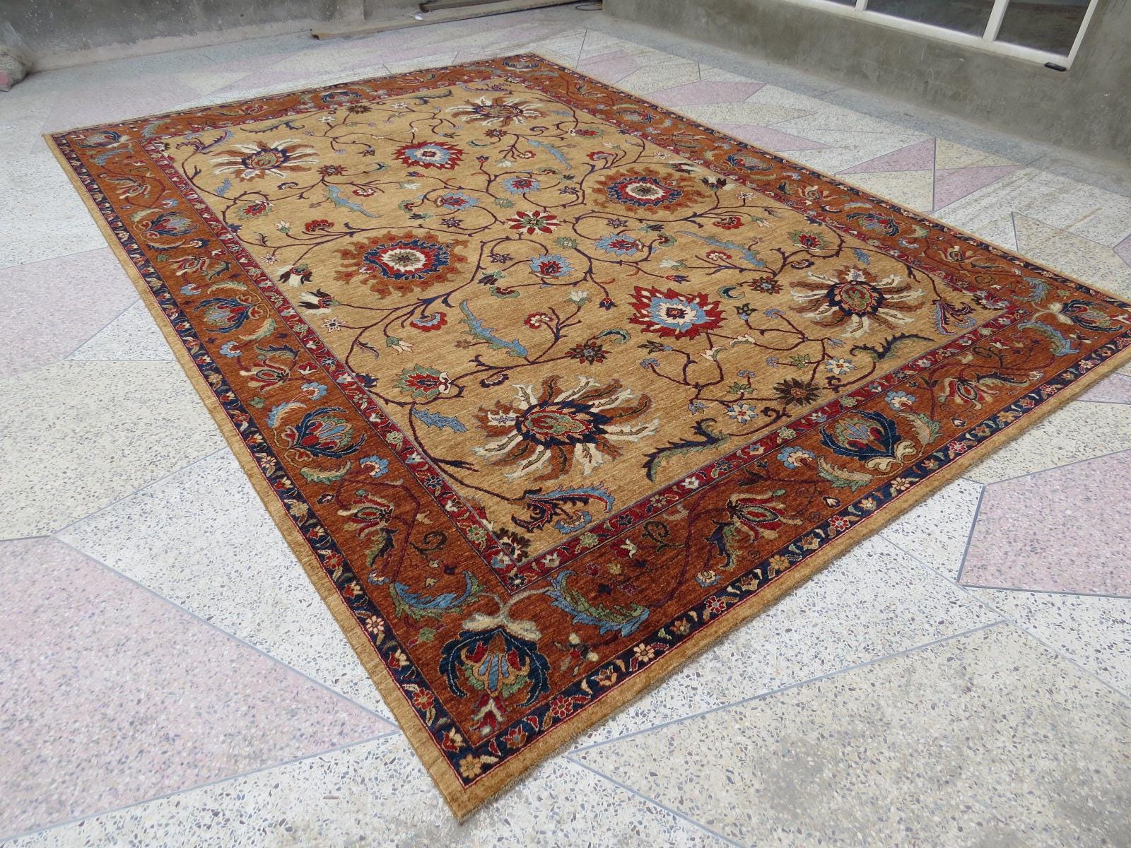 Goldan Rug Vintage Persian Style Large Golden Rug - Etsy