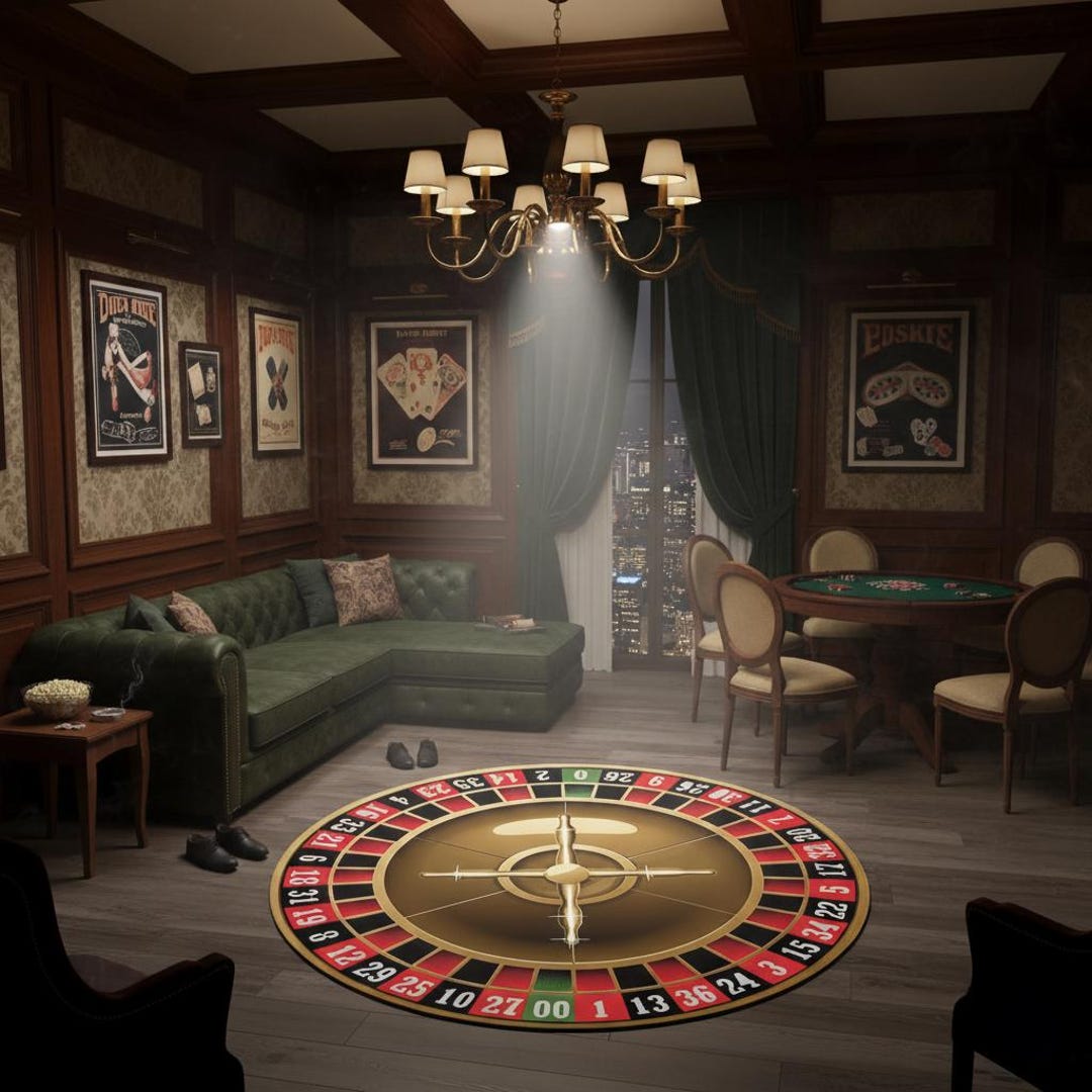 Roulette Rug Roulette Wheel Rug, Casino Rug, Gambling Decor, Roulette Playroom ...