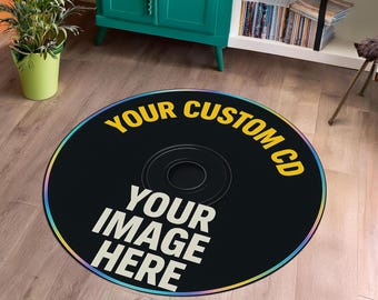 Alfombra de videojuegos, alfombra para juegos, alfombra con forma de disco de videojuegos, alfombra para habitación de niño, alfombra para sala de juegos, regalo para gamers, decoración para juegos, alfombra personalizada, CD, Hit Run