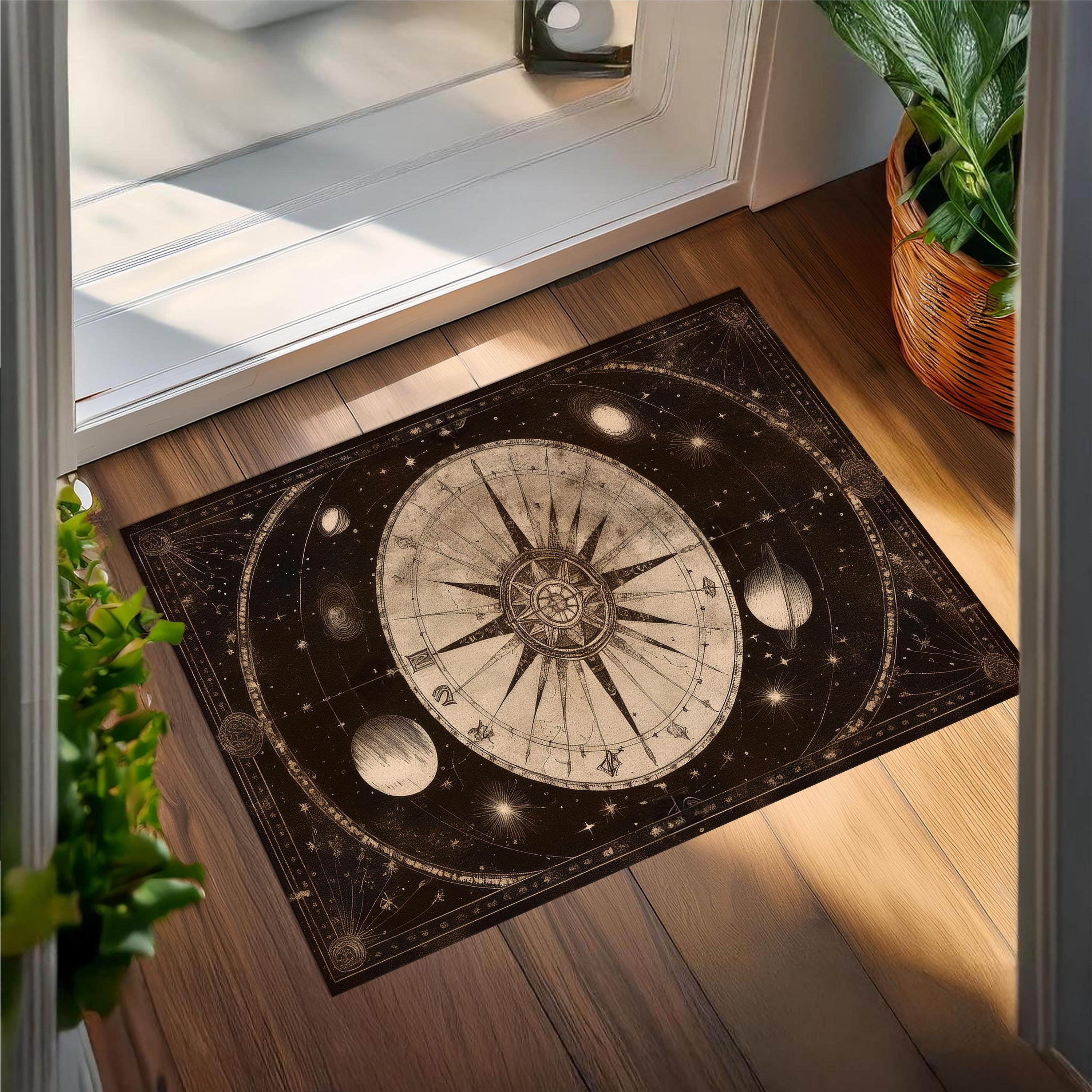 Compass Round Rug, Vintage Compass Rose Rug, Sailor Rug, Yacht Rug ...