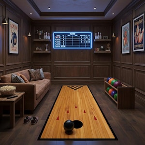 Bowling Lanes Rug for Playing Bowling, Bowling Decor, Bowling Strike Rug, Bowling Playing Rug, Runner Rug, Washable Rug, Non Slip Rug