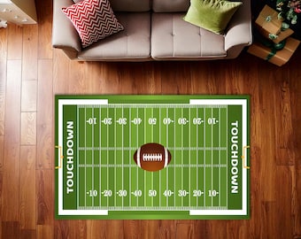 Football Custom Rug American Football Rug, Soccer Field Rug, Custom Team Logo Rug, Washable ...