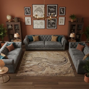 Dinosaur rug, Fossil rug, Dinosaur Fossil Rug, Customizable Children's Rug, Dino Rug, Rug For Child, T-Rex Rug, Fun Area Rug, Hypebeast Rug