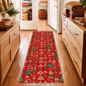 Merry Christmas Runner Rug, Xmas Hallway Decor, Christmas Rug, Christmas Decoration, Christmas Area Rug, Christmas Carpet, Christmas Rug