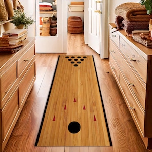 Bowling Lanes Rug for Playing Bowling, Bowling Decor, Bowling Strike Rug, Bowling Playing Rug, Runner Rug, Washable Rug, Non Slip Rug