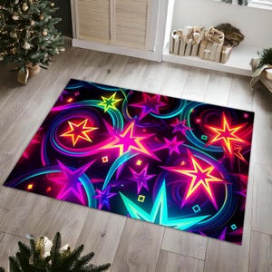 Arcade Room Rug, Arcade Bar Rug, Star Rug, Arcade Decor, Arcade Area Rug, Arcade Saloon rRug, Retro Arcade Rug