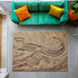 Dinosaur rug, Fossil rug, Dinosaur Fossil Rug, Customizable Children&#39;s Rug, Dino Rug, Rug For Child, T-Rex Rug, Fun Area Rug, Hypebeast Rug