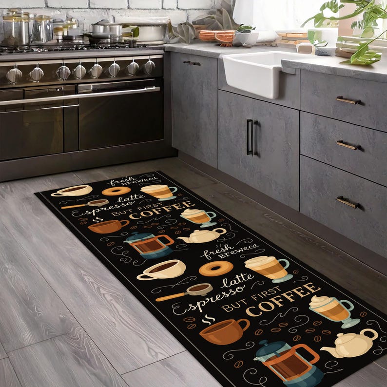 Coffee Themed Kitchen Rugs