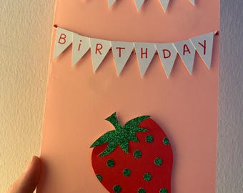 Fraise - carte faite main