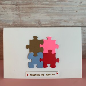 Puzzle con corazón desplegable - tarjeta hecha a mano