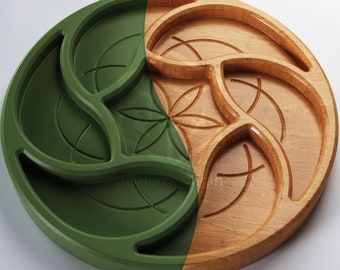 Round Tray Model U3 - CNC files for wood router (stl, dxf, svg, eps, ai, pdf) and 3D Printer File (stl).
