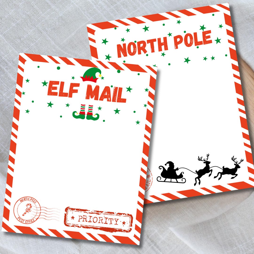 North Pole Stationery, Elf Mail Letter Printable (digital Download) Etsy