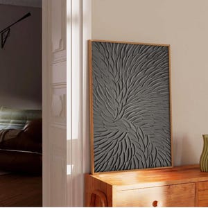 grey textured wall art Wabi-Sabi grey Wall Art Large grey abstract painting grey 3D wall decor grey wall art grey framed abstract art