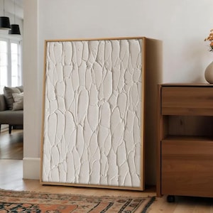 beautiful modern 3D Heavy Textured abstract White Wall Art Painting for living room decoration