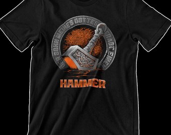 Camiseta moderna con el martillo de Thor, camiseta vikinga de la runa del Valhalla, camisetas de algodón del hijo de Odín, regalo vikingo para hombre A14