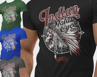 T-shirt motard style old school custom, style chopper, vintage, Indian MC #B16