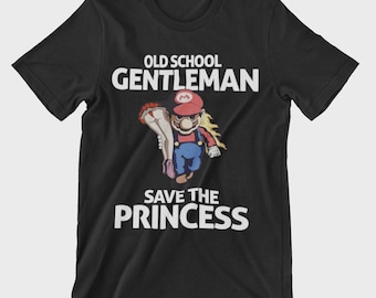 Mario Gentleman Princess Cult SNES T-Shirt Fun Luigi Retro Super Nintendo #F37