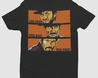 The Good the Bad The Ugly, Cult T-Shirt, Western Clint movie #F33