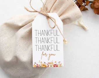 Thankful for You Gift Tag | Thankful Thankful Thankful | Printable Thanksgiving | Friendsgiving Gift Tag | Instant Download | Fall Gift Tag