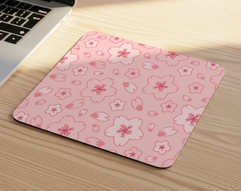 Körsbärsblom 23 x 20 cm musmatta | Rosa blommig anime-estetik | Japansk skrivbordsdekoration | Kawaii Sakura