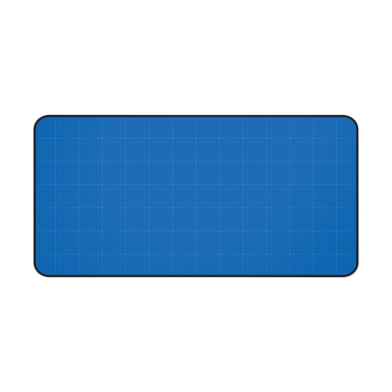 Blueprint Grid Desk Mat | 3 Sizes White Lines Minimalist Mouse Pad, Aesthetic Desk Pad for Office, Computer Desk Mat 16" × 32"
