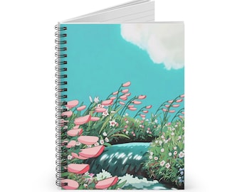 Howl's Flowerbed Scenery Notebook | Ruled Line, Ghibli, Journal, School Notes, Shopping List