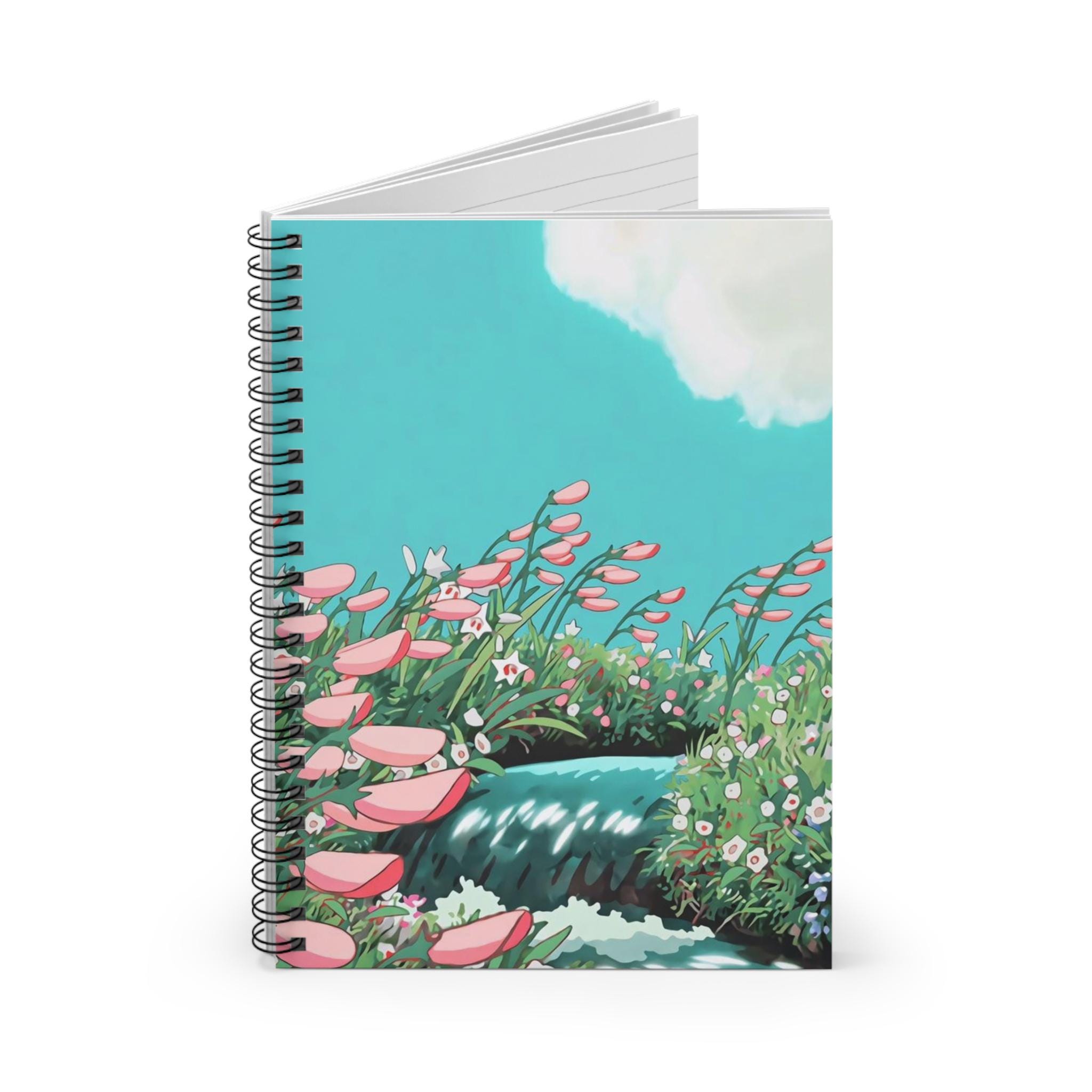 Howl's Flowerbed Scenery Notebook | Ruled Line, Ghibli, Journal, School Notes, Shopping List