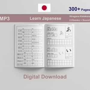 Learn Japanese Fluently (2 Ebooks) | Learn Hiragana and Katakana Writing System PDF Digital Best for Students and Beginners Grammar Study