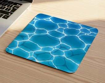 Alfombrilla de ratón con ondas oceánicas de 23 x 20 cm, estilo anime, bonita decoración para escritorio de oficina, accesorios de ordenador