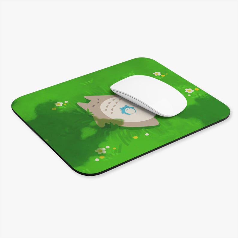 Alfombrilla de ratón de anime japonés de 23 x 20 cm, ideal para regalo, oficina, con paisajes verdes imagen 5