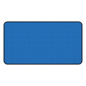 Blueprint Grid Desk Mat | 3 Sizes White Lines Minimalist Mouse Pad, Aesthetic Desk Pad for Office, Computer Desk Mat 12" × 22"