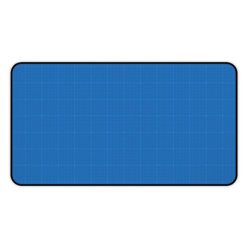 Blueprint Grid Desk Mat | 3 Sizes White Lines Minimalist Mouse Pad, Aesthetic Desk Pad for Office, Computer Desk Mat 12" × 22"