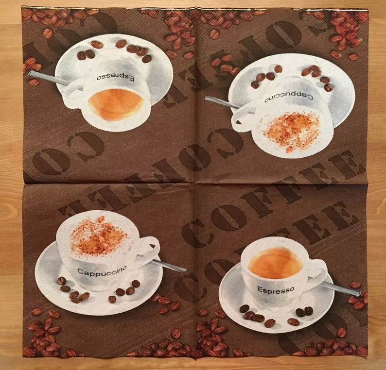 Coffee Paper Napkins for Decoupage Napkins with coffee Napkins Etsy
