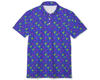 Polo con estampado de triángulo neón