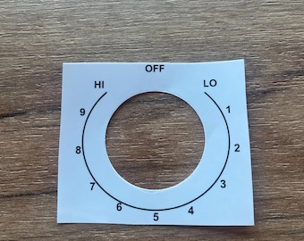 Etiqueta adhesiva transparente para el selector del horno/estufa GE (inversión ALTA/BAJA)