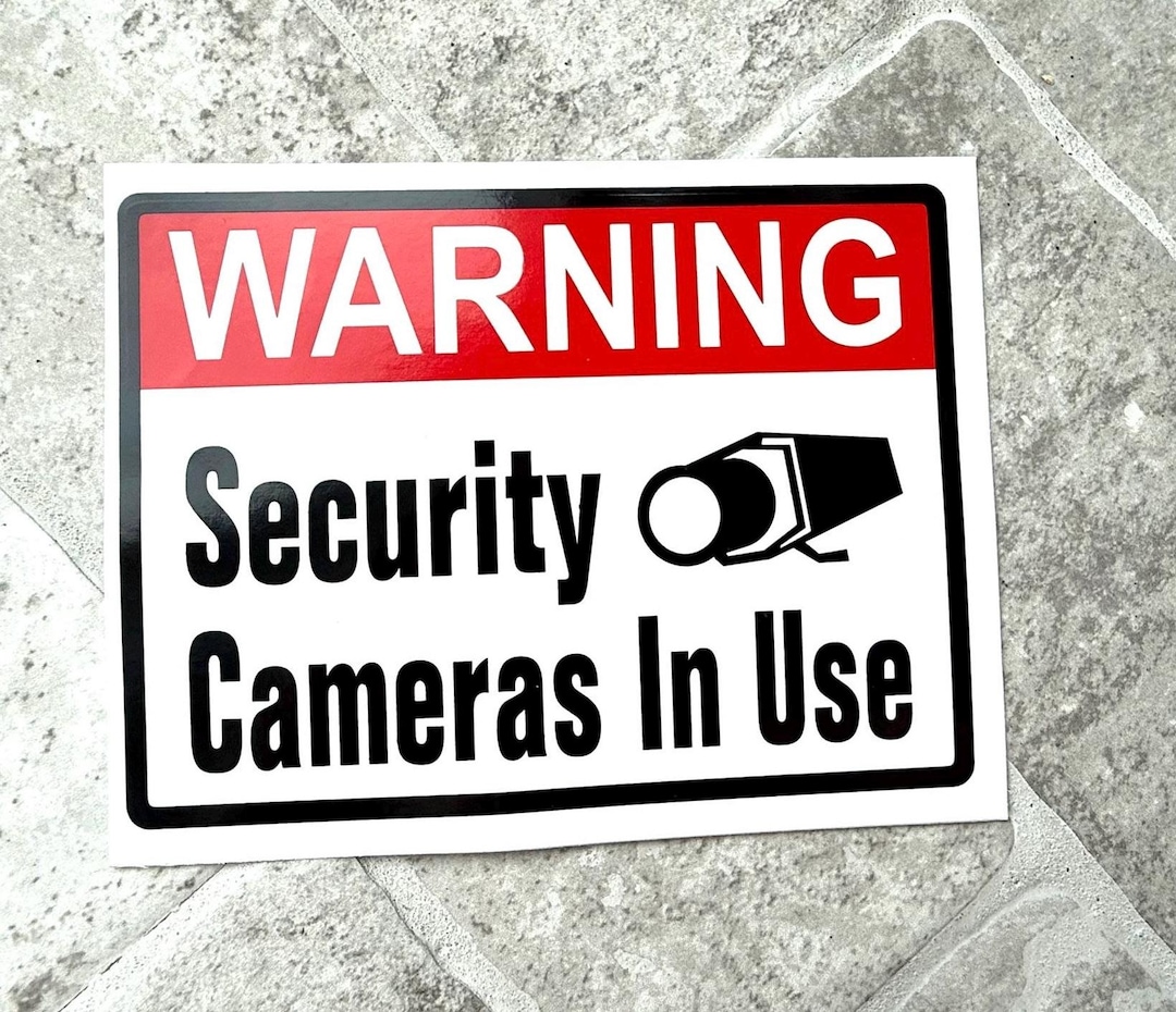 Security Camera. Sign Adhesive Security Camera Sign (4”x5”) - Video Survelliance Sign for ...