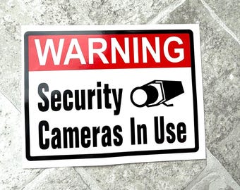 Zelfklevend bord met beveiligingscamera's (4"x5") - bord voor videobewaking voor op het raam