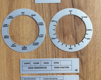 Viking VESO130SS Oven Control Knob Decal Sticker Set - Faded Labels Replacement